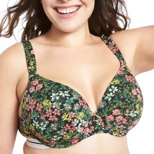 Cacique Lightly Lined Full Coverage Bra Size 48D Tropical Print